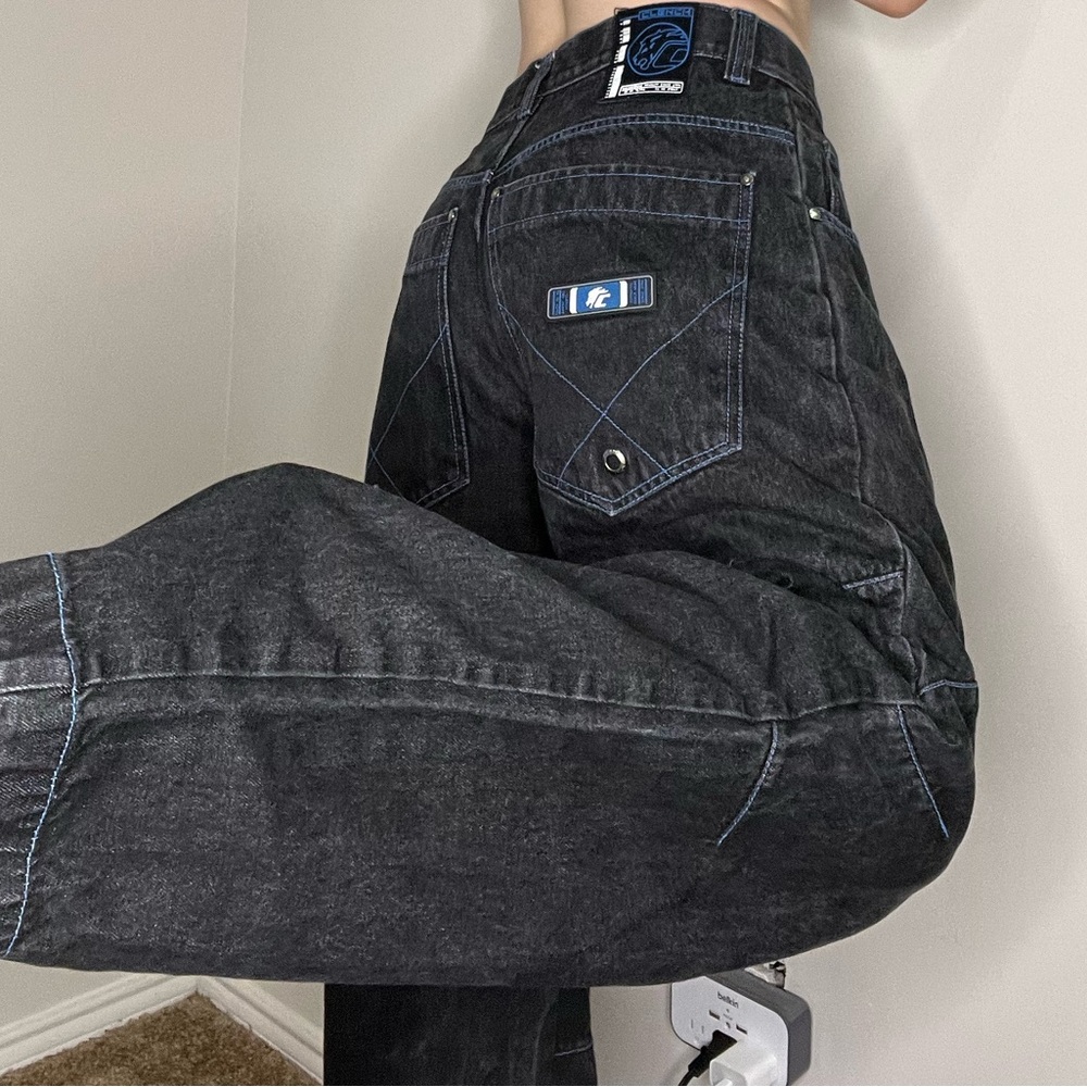 Clench Jeans Vintage Denim 90s Y2K Streetwear Hip Hop Baggy Unisex 32 x 32 - Picture 3 of 14